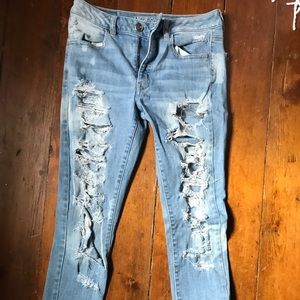 AE distressed jegging